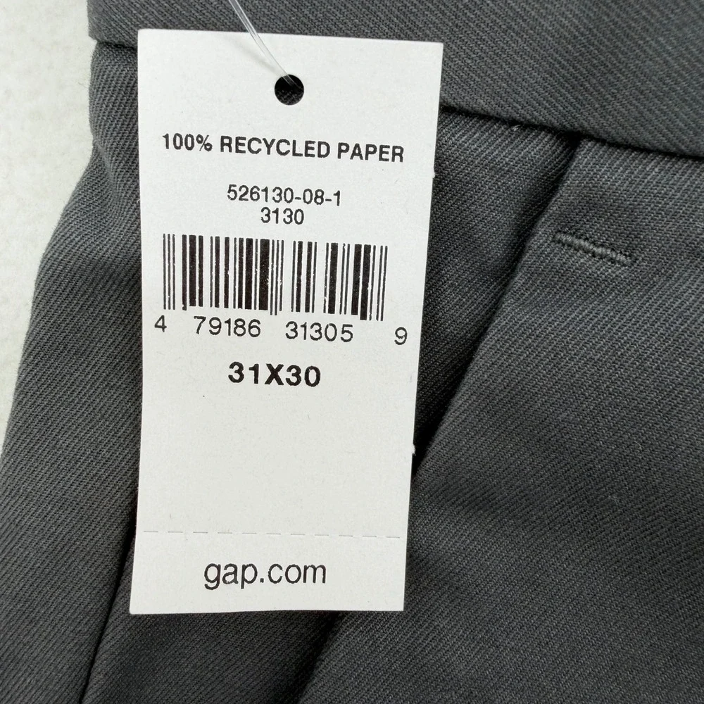 Gap Straight Stretch Chinos NWT Mens 31x30 Soft Black Cotton Pants